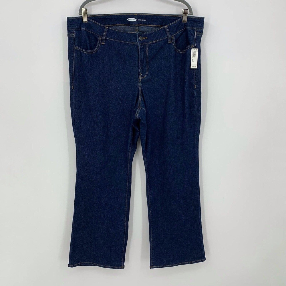 Old Navy Kicker Bootcut Plus Size‎ 26 Short Dark Wash High Rise Stretch Zip Fly